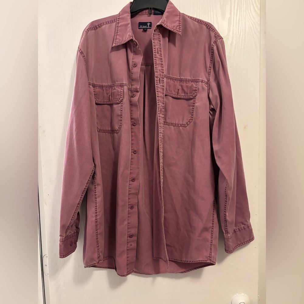 RK Brand Burgundy Button Down Flannel Shirt Mens Size Large Tall NWOT
